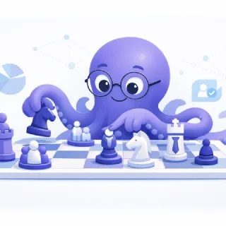 Hubble the octopus thinking through a chess move