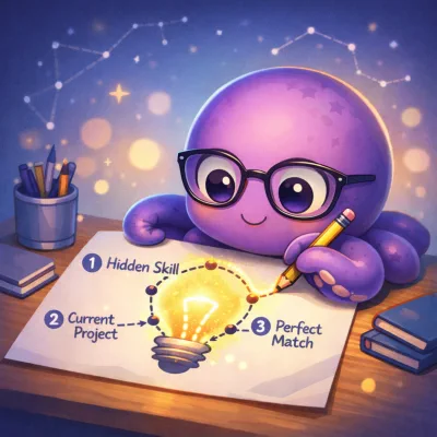 Hubble the octopus connecting a hidden skill to a current project for a perfect match